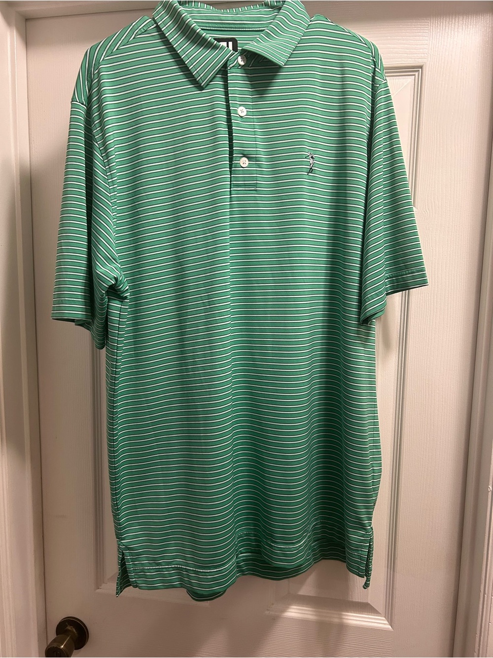 FootJoy Mint Green w/ White Striped Polo Golf Shirt Men’s Size XL